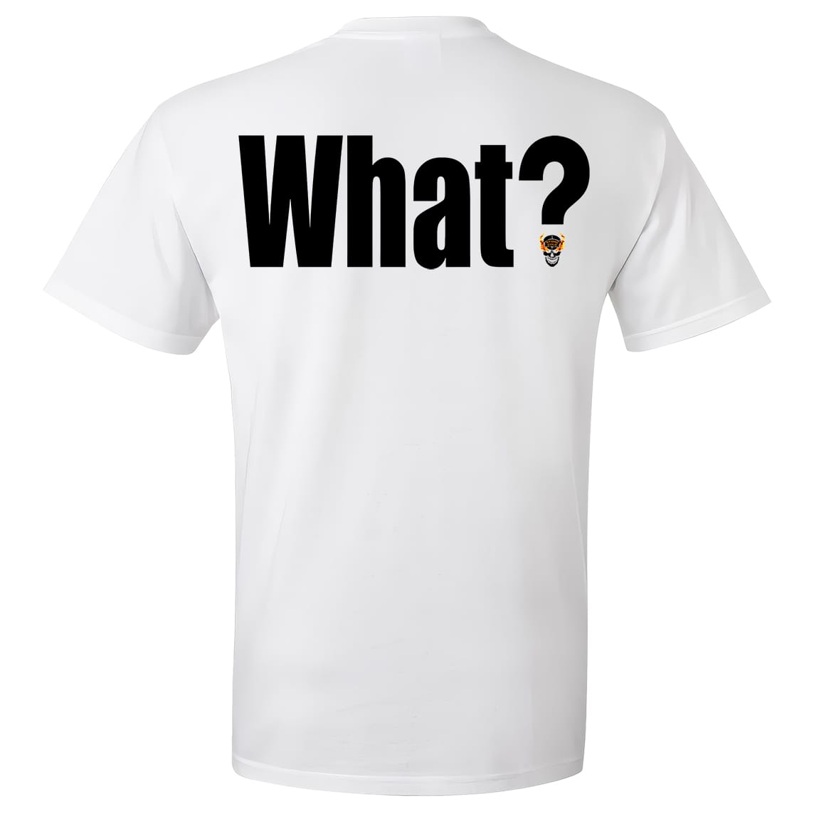 Stone Cold “What?” White Flaming Skull T-Shirt | Retro WWE Wrestling Tee