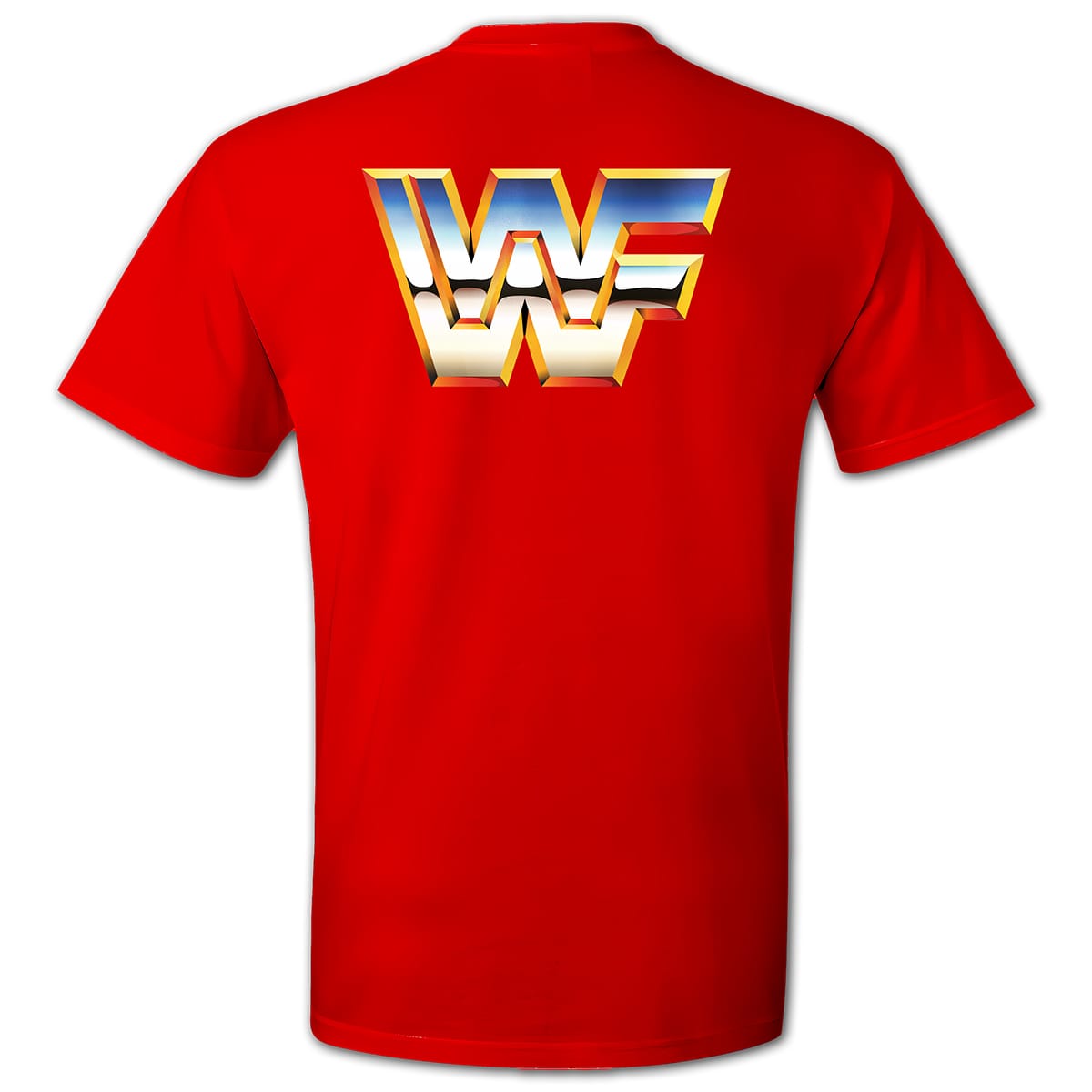 Classic WWF Chrome Logo on Red Hulkamania Shirt – Vintage Wrestling Apparel