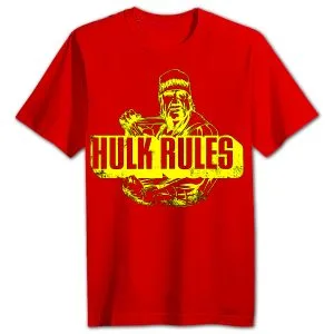 Hulk Hogan Wrestling Tee | Red Hulk Rules — front view