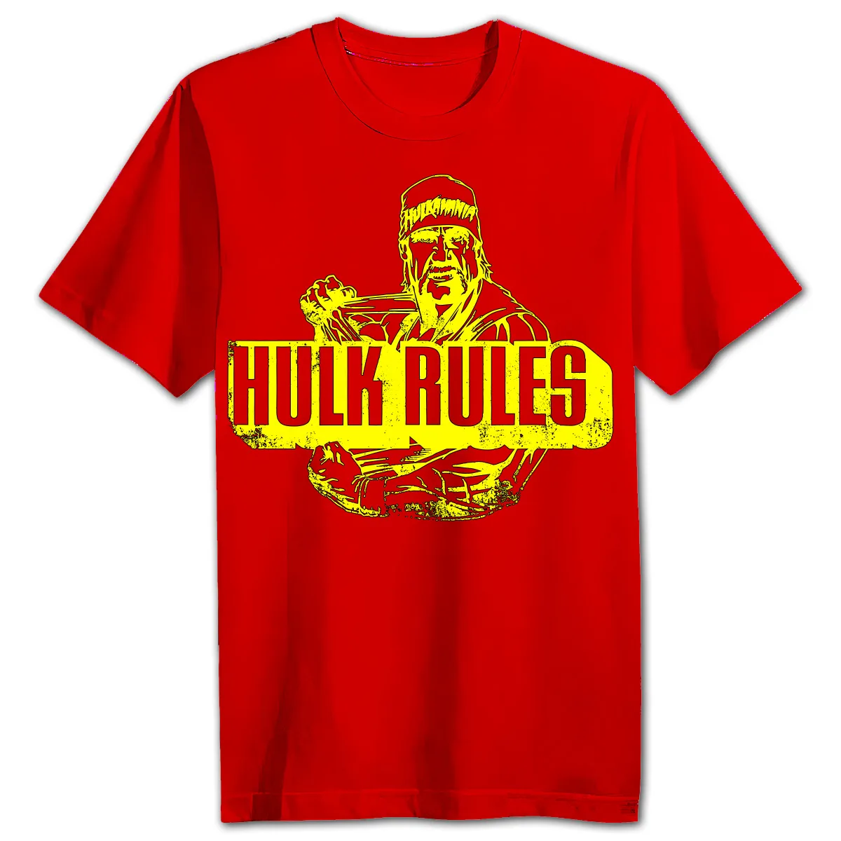 Hulk Hogan Wrestling Tee | Red Hulk Rules — front view