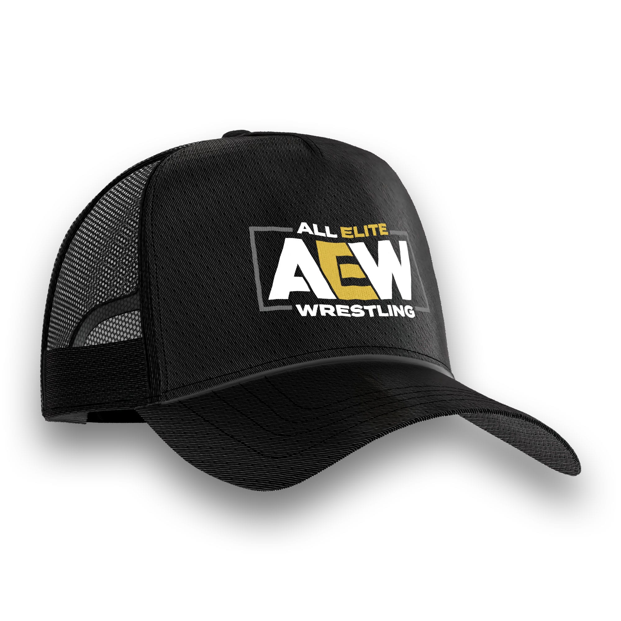 Black AEW Wrestling Hat with an adjustable unisex fit for All Elite Wrestling fans, live events, watch parties, and conventions.