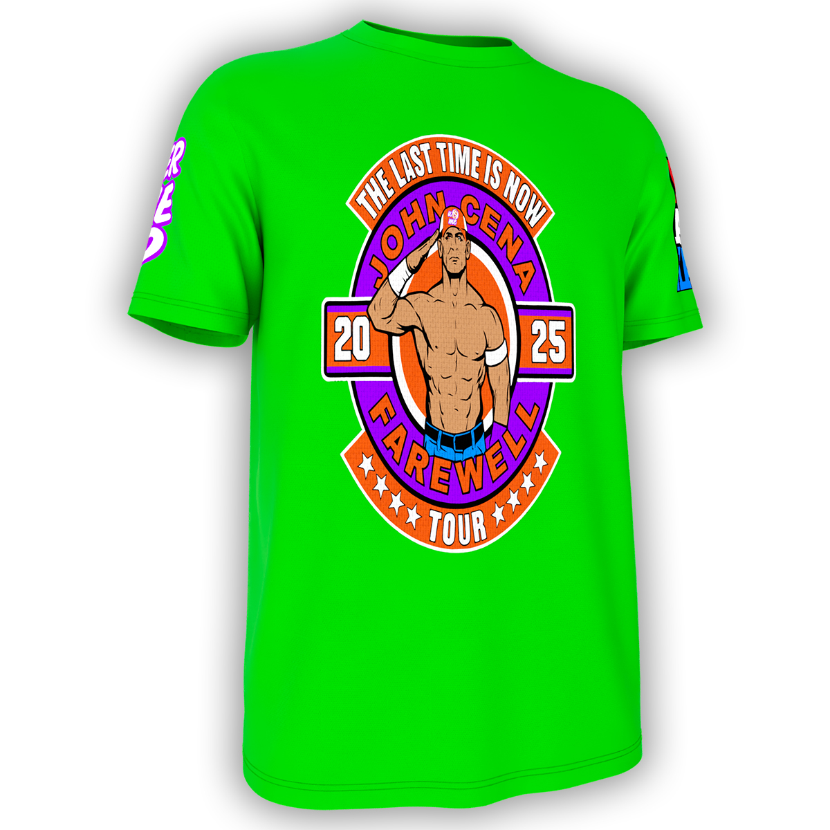 Get the rare John Cena Farewell 2025 T-Shirt with “Never Give Up” and “Rise Above Hate” sleeve designs—only at WrestlingTees.net. Perfect for WWE fans and collectors.