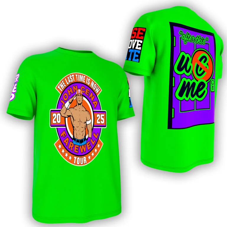 Product photo of John Cena Wrestling Tee | Green Farewell Tour.