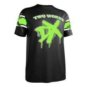 Front of black and neon green D-Generation X Army jersey