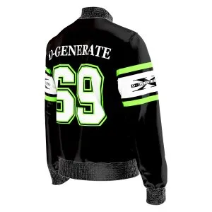 the D-Generation X Wrestling Jacket inspired by Triple H, Shawn Michaels, Chyna, X-Pac, the New Age Outlaws, and Attitude Era style. shown in an additional product photo.