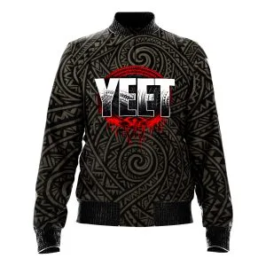 Alternate product view of the Jey Uso Wrestling Jacket featuring YEET, Bloodline, and modern WWE crowd energy for pro wrestling fans, collectors, and live-event wear.
