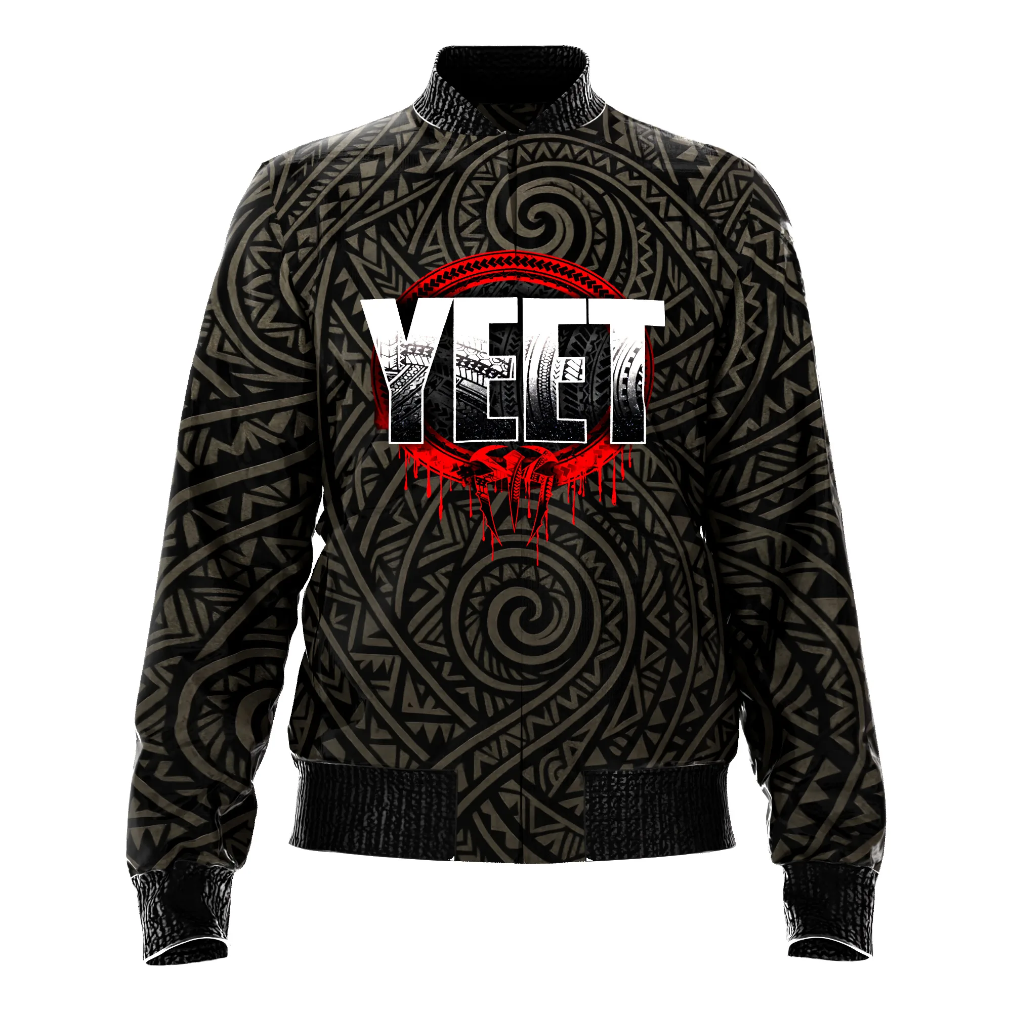 Wwe jey uso - yeet samoan tribal bomber wrestling jacket inspired by modern wwe bloodline and yeet era from wrestlingtees. Net