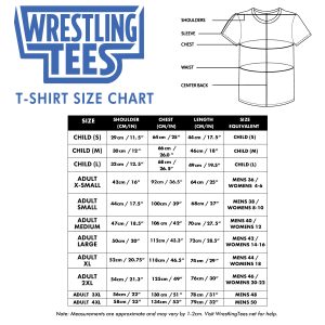 Use the pro wrestling tees size guide to match your Hulk Hogan, WWE, AEW, and retro pro wrestling tees. Check men’s and kids’ measurements, compare fits, and shop your favorite wrestling merch in the right size.