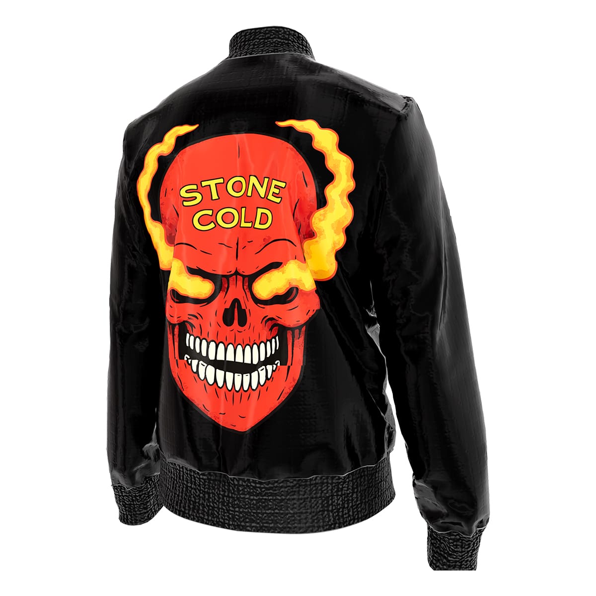 Shop the Austin 3:16 Stone Cold bomber jacket! Lightweight polyester, Smoking Skull artwork, and premium Attitude Era wrestling apparel for collectors & fans.