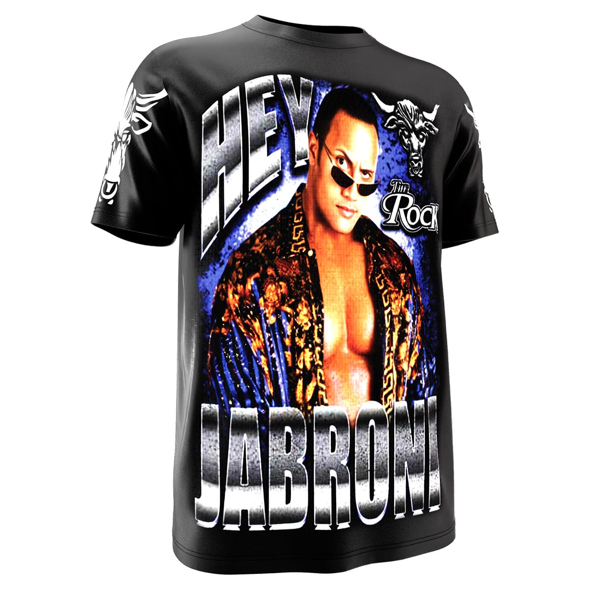 The Rock Wrestling Tee | Hey Jabroni — front view