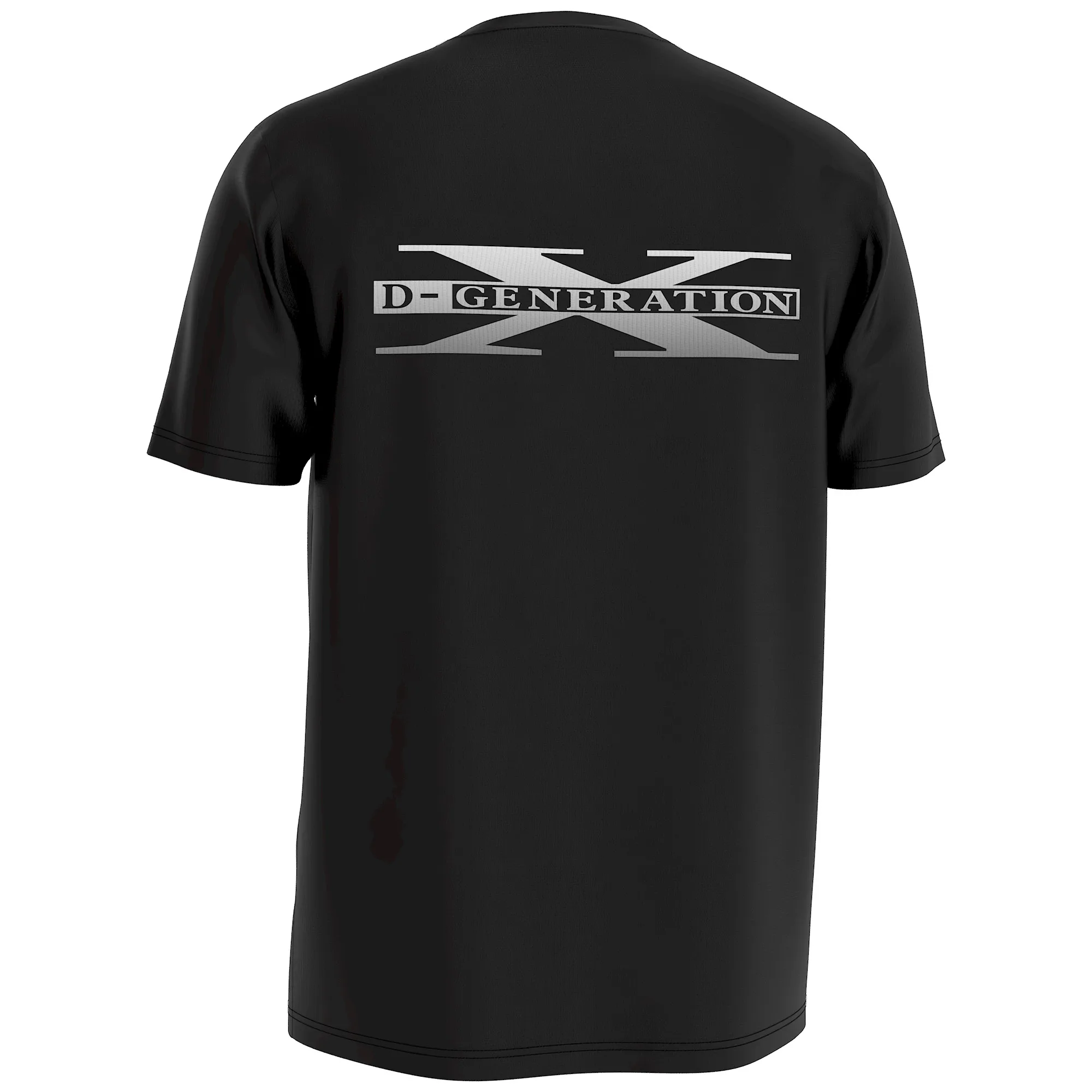 Product detail image of the DX Army Wrestling Tee inspired by Triple H, Shawn Michaels, Chyna, X-Pac, Road Dogg, Billy Gunn, and rebellious Attitude Era style.
