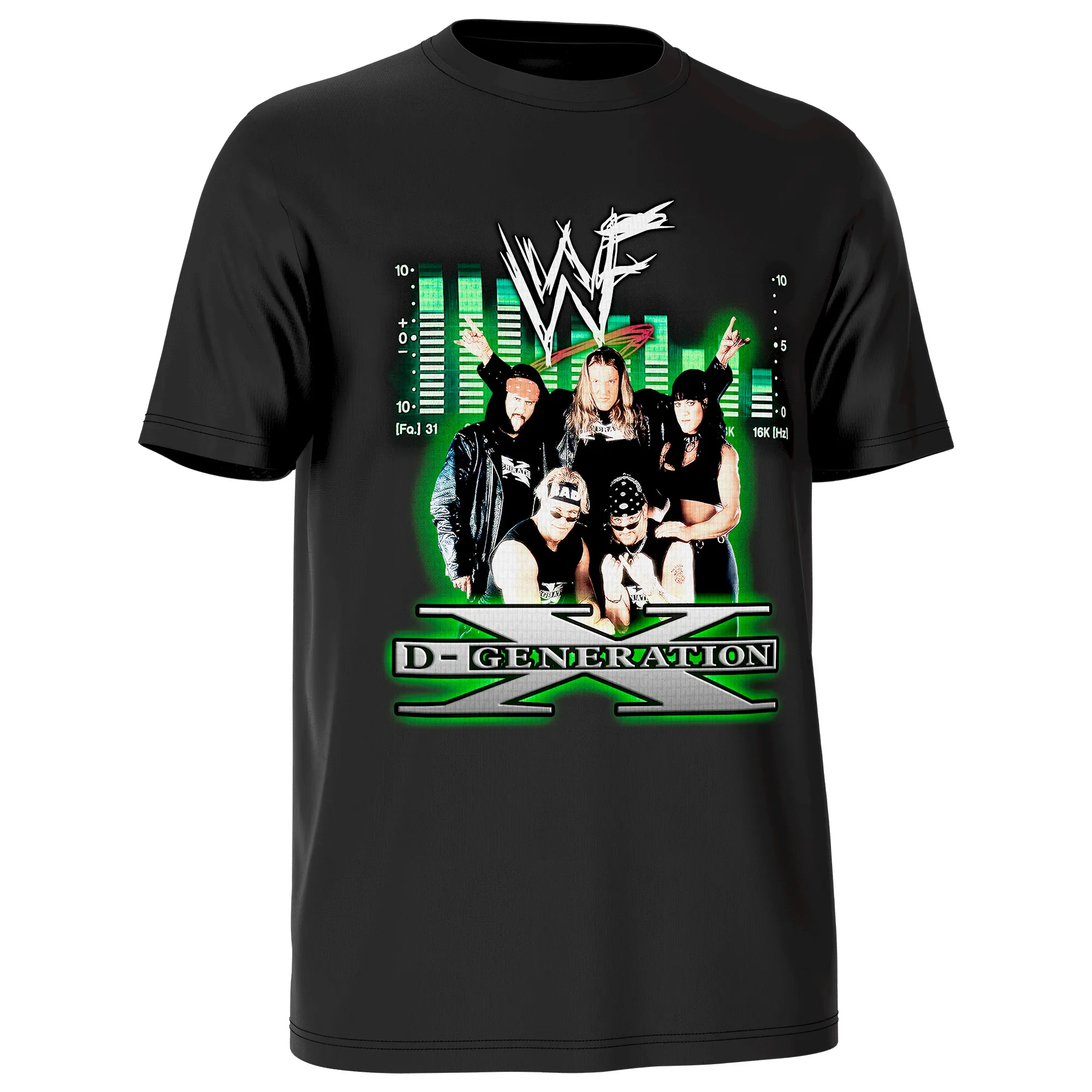 the DX Army Wrestling Tee inspired by Triple H, Shawn Michaels, Chyna, X-Pac, Road Dogg, Billy Gunn, and rebellious Attitude Era style. shown in an additional product photo.