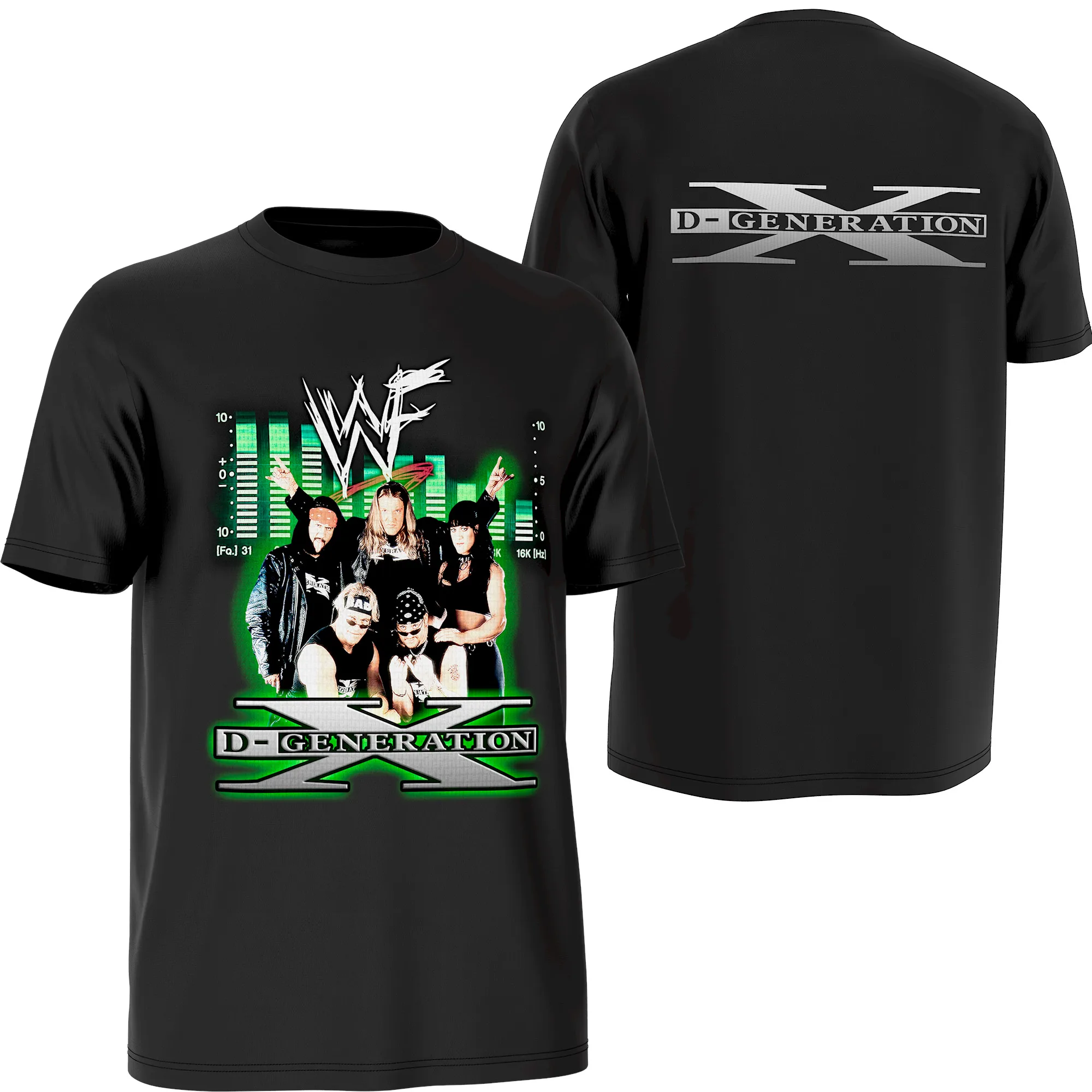 Alternate product view of the DX Army Wrestling Tee inspired by Triple H, Shawn Michaels, Chyna, X-Pac, Road Dogg, Billy Gunn, and rebellious Attitude Era style.