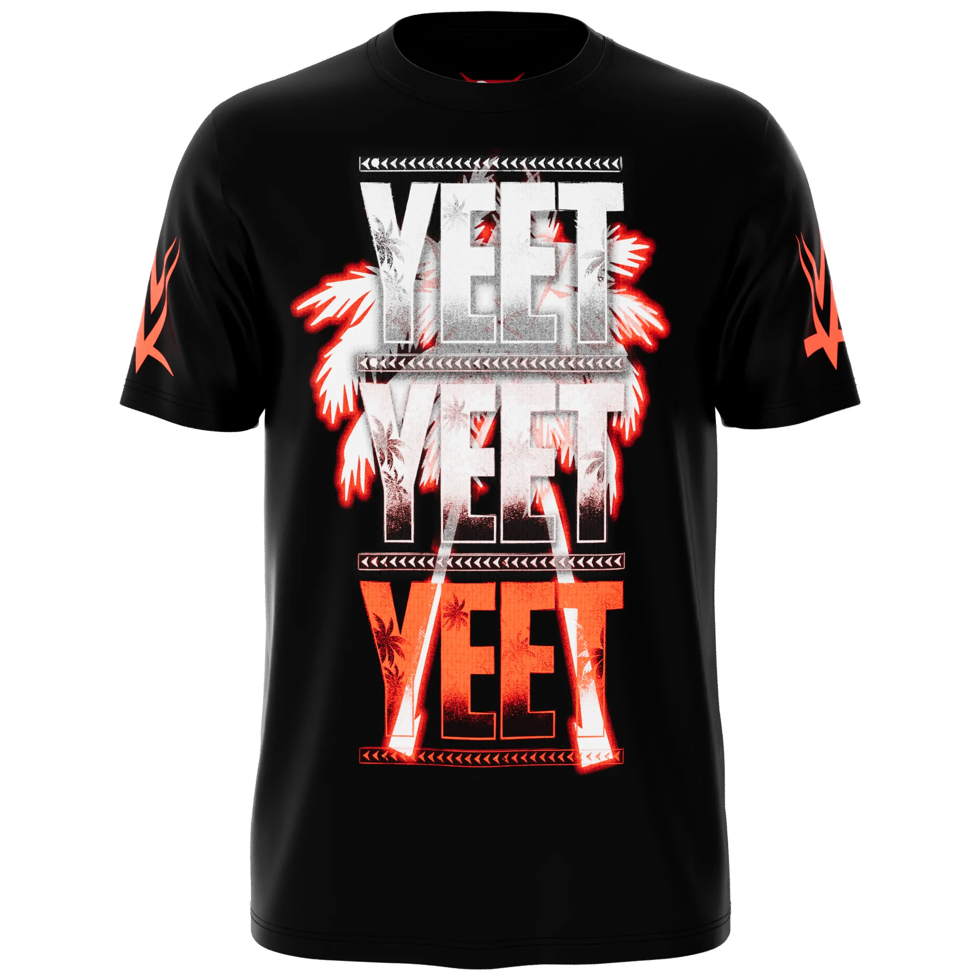 Front of blue Jey Uso YEET wrestling tee
