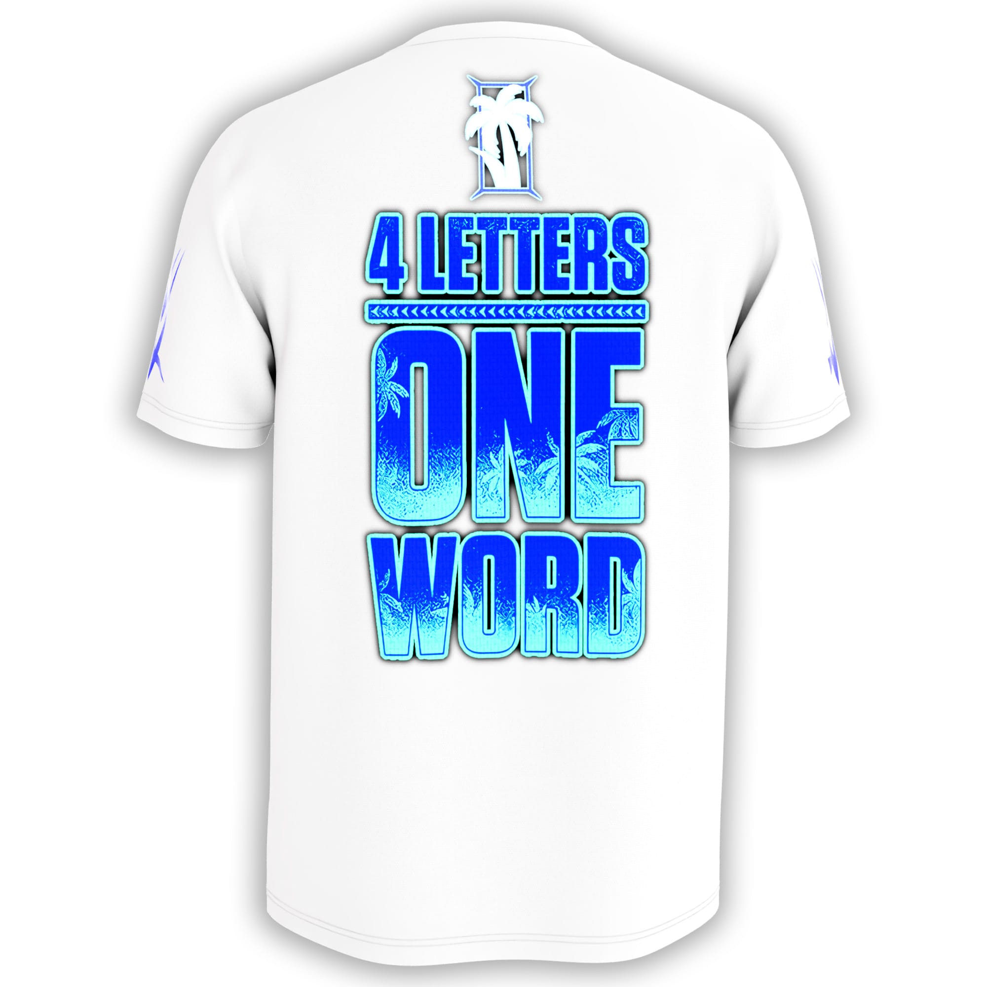Rep J-USA with the 2026 White & Blue YEET shirt — clean design, icy graphics, WWE sleeve logos, and a bold back print. Perfect wrestling merch for YEET fans.