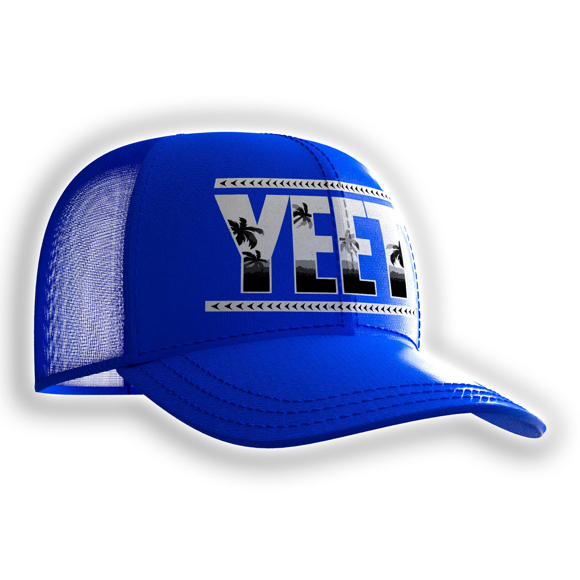 Side view of blue Jey Uso YEET adjustable hat