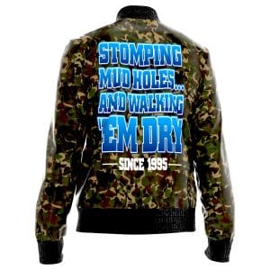 Back of camouflage Stone Cold Steve Austin wrestling jacket