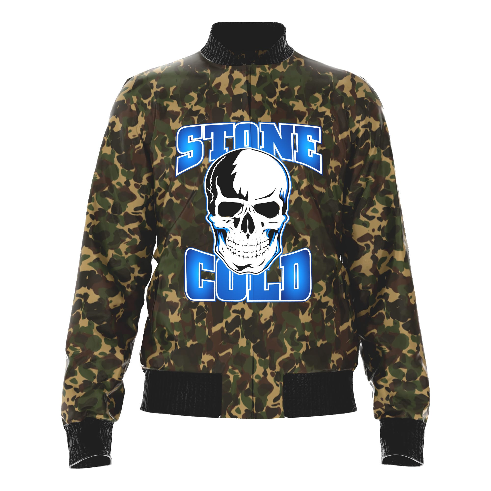 Front of camouflage Stone Cold Steve Austin wrestling jacket