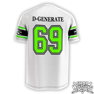 Lightweight polyester WWE-style DX fan jersey, perfect for collectors of Attitude Era wrestling apparel and streetwear.