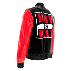 Bring Attitude Era nostalgia to your wardrobe with this RAW Is War bomber jacket. A stylish, yet durable, pro wrestling collectible perfect for everyday wear.