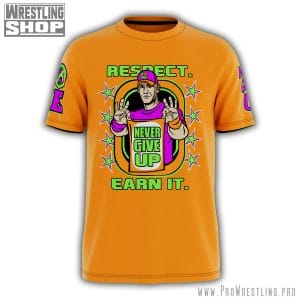 Shop John Cena merch with this bold orange Never Give Up shirt. Lightweight, eye-catching, and packed with WWE legend energy.