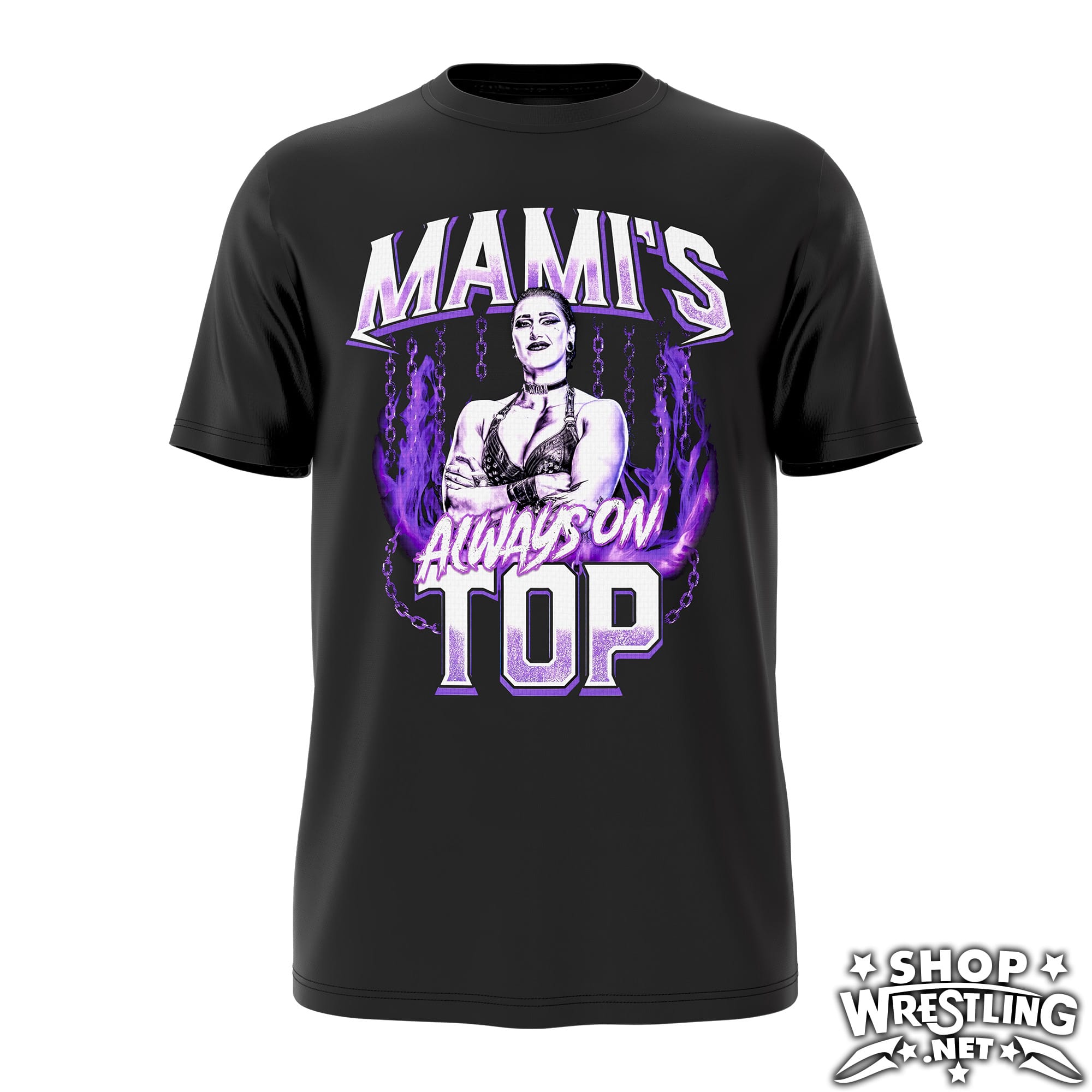 Celebrate the era of Rhea Ripley with this black cotton WWE t-shirt built for fans who respect dominance and control.