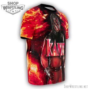 Looking for standout Kane merch? This all-over print WWE shirt delivers Big Red Machine visuals with serious Attitude Era heat.