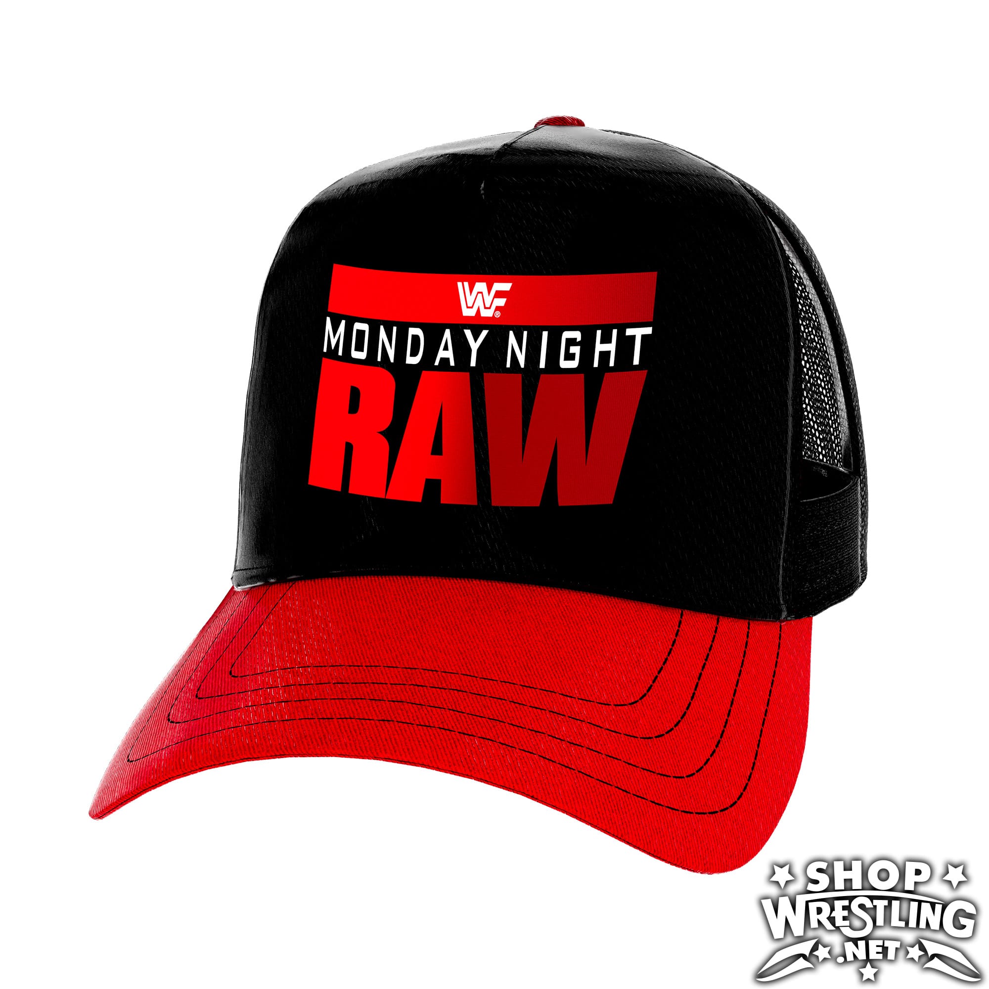Monday Night RAW Wrestling Hat | 90s Snapback for WWE wrestling fans, collectors, and live-event wear. shown in an additional product photo.