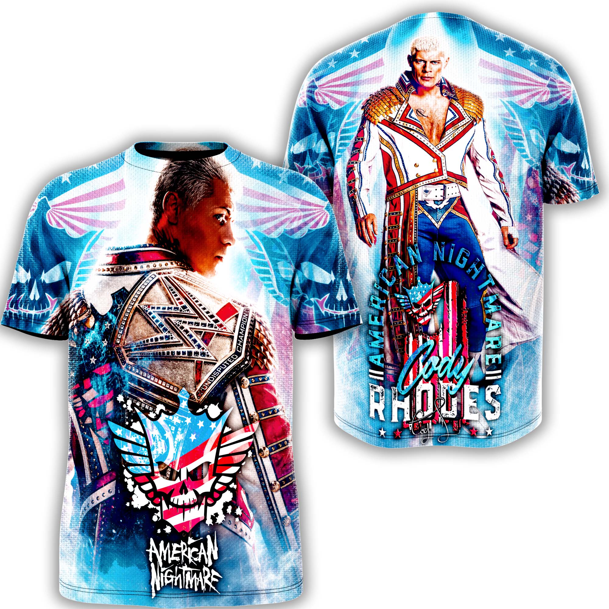 Cody Rhodes American Nightmare WWE wrestling tee product view.
