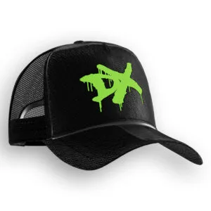 Product detail image of the black DX Trucker Hat inspired by Triple H, Shawn Michaels, Chyna, X-Pac, the New Age Outlaws, and the Monday Night Wars.