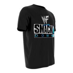 Retro SmackDown Attitude Era wrestling shirt with throwback logo artwork