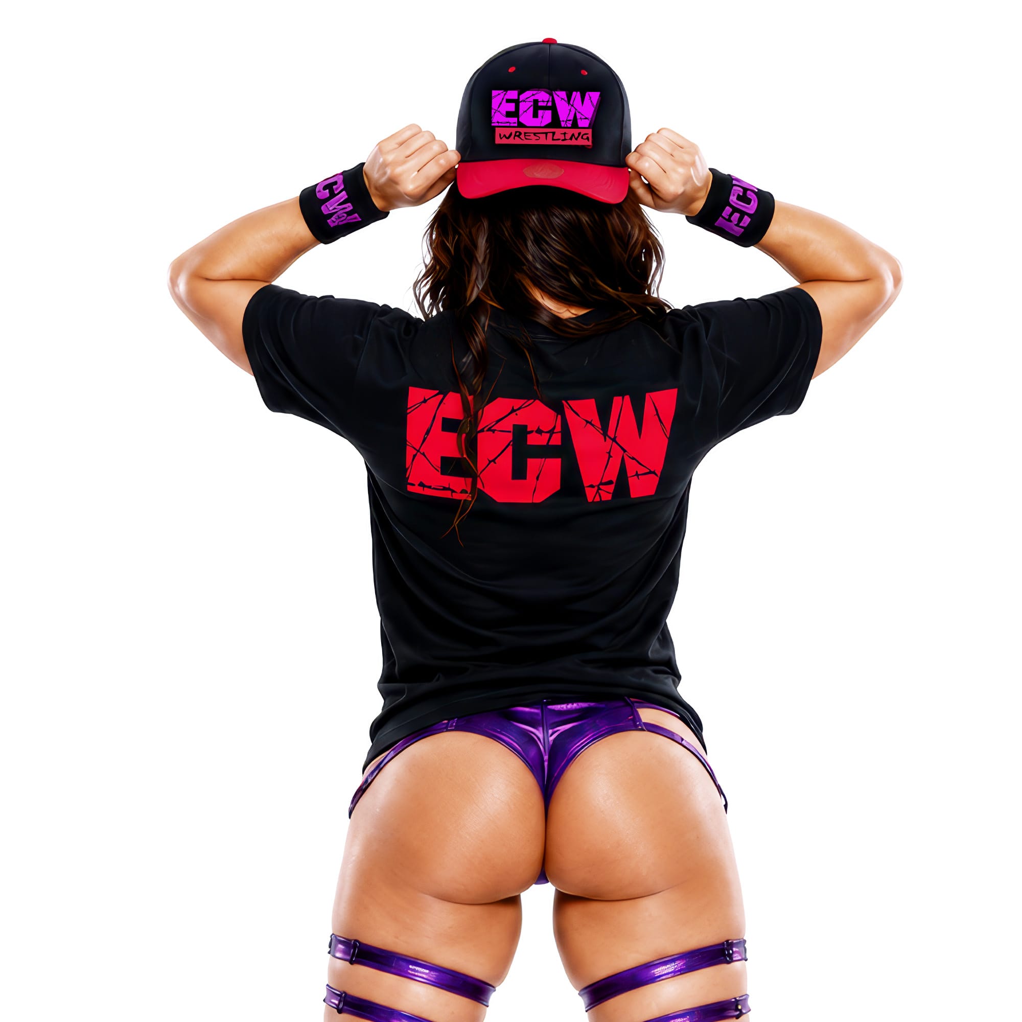 ECW Hardcore wrestling tee displayed with matching hat