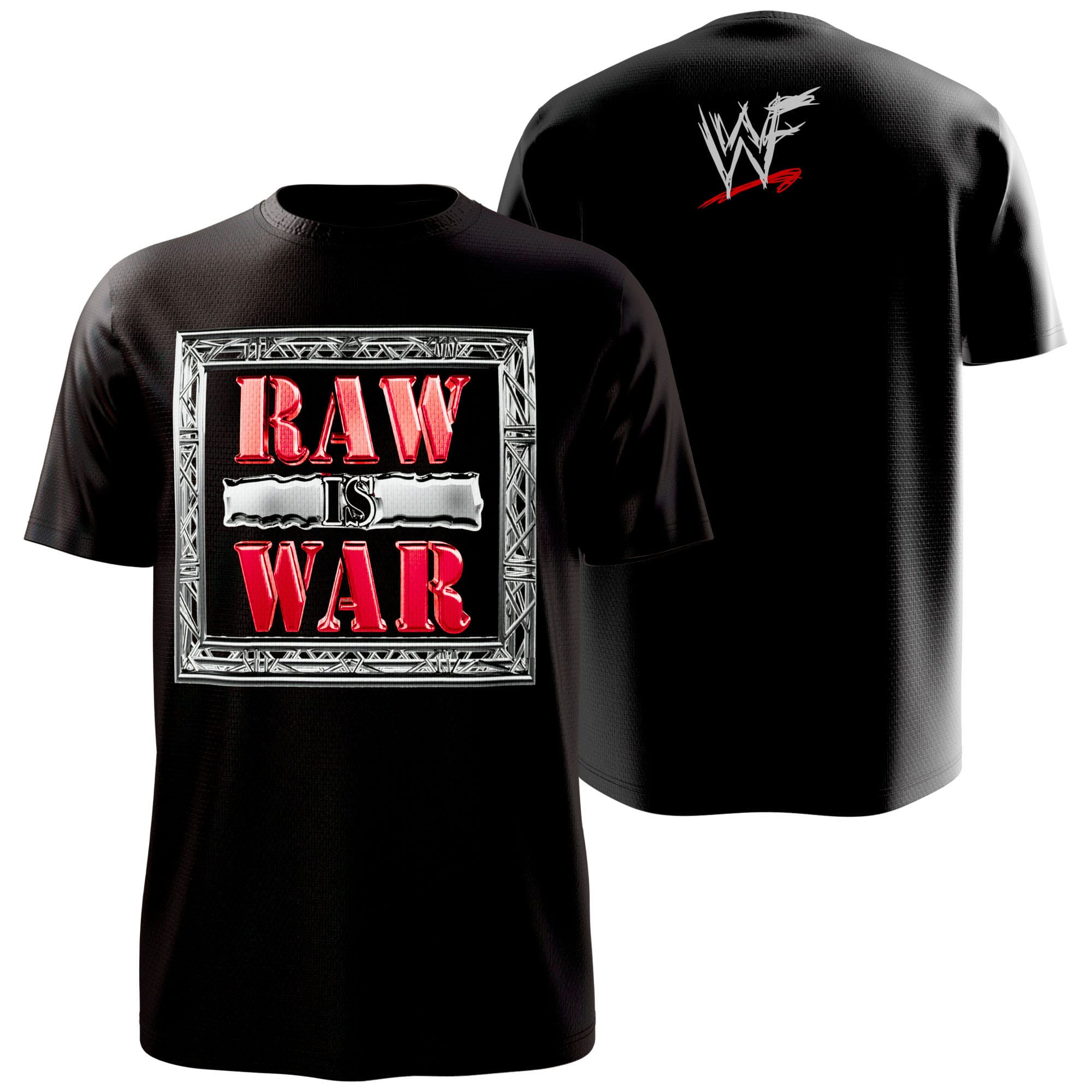 Shop the WWE Raw Is War 2000s logo shirt, inspired by Attitude Era chaos, Monday Night Raw nostalgia, and classic wrestling style.