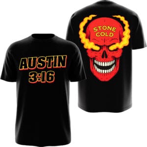 Austin 3:16 Red Smoking Skull Wrestling Tee wrestling tee inspired by the Attitude Era and Monday Night Wars from WrestlingTees.net