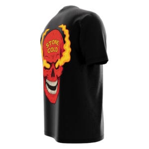 Back view of the red Austin 3:16 Smoking Skull wrestling tee featuring a minimalist skull graphic and matching design details.