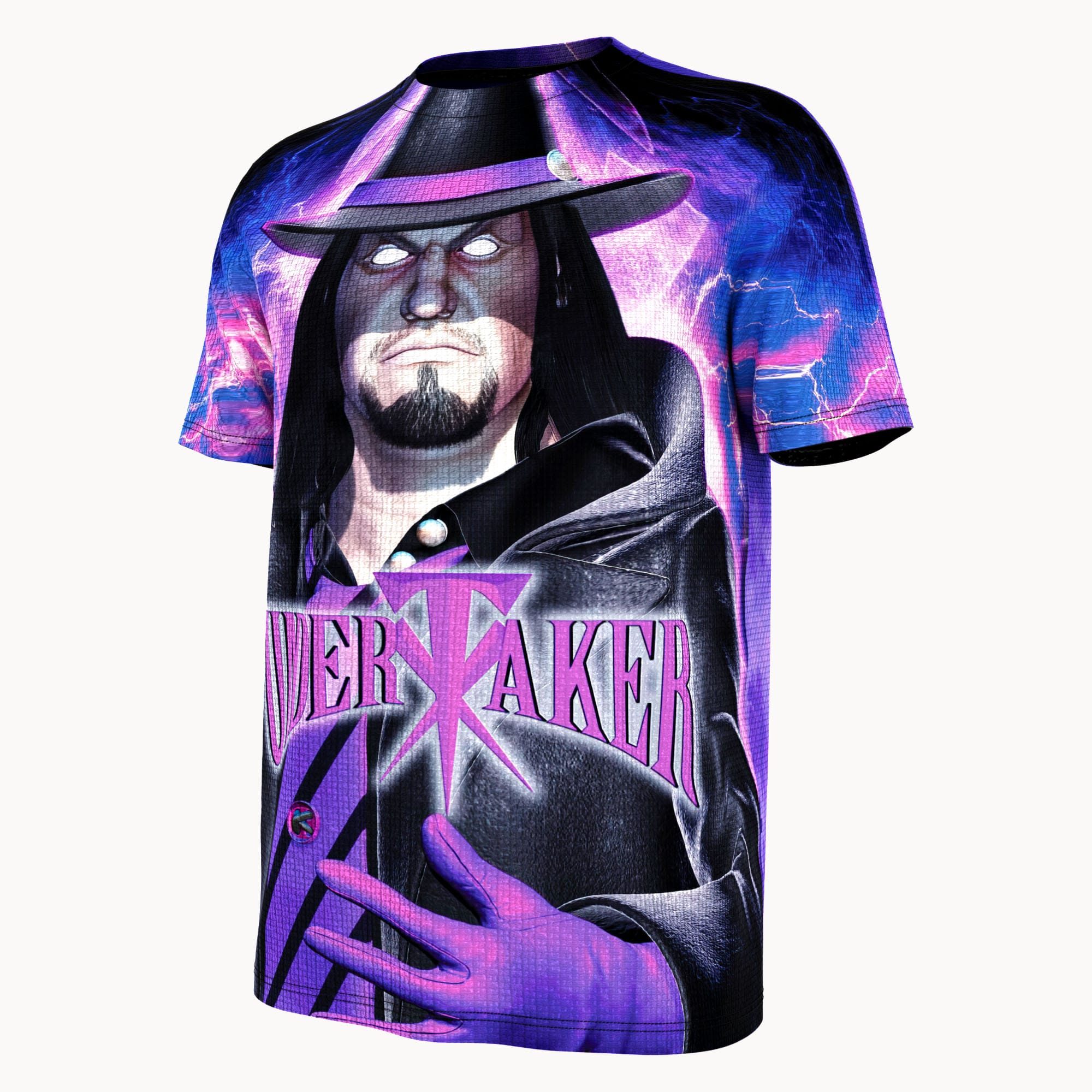 The Undertaker vintage Deadman shirt delivers a mid-90s tribute look with purple storm graphics, graveyard art, and bold wrestling nostalgia.