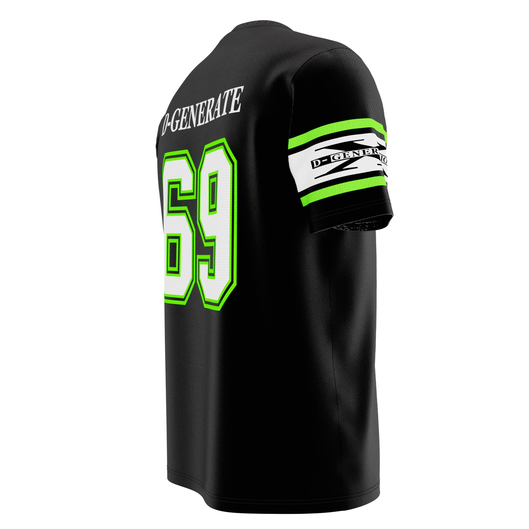 Retro DX Wrestling Jersey side view with D-Generation X sleeve logo
