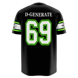 WWE Attitude Era DX Jersey back view with D-Generate 69 design