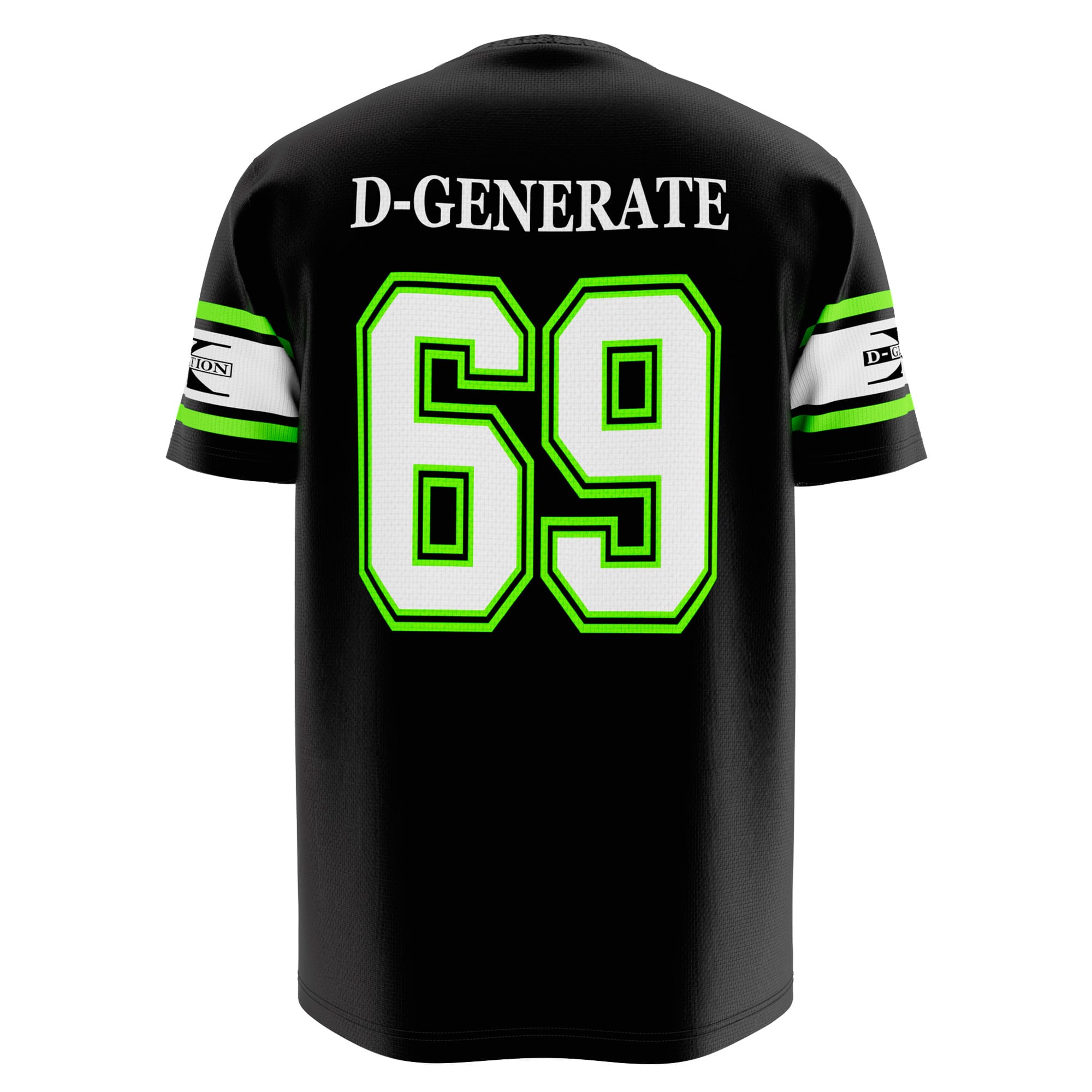 WWE Attitude Era DX Jersey back view with D-Generate 69 design
