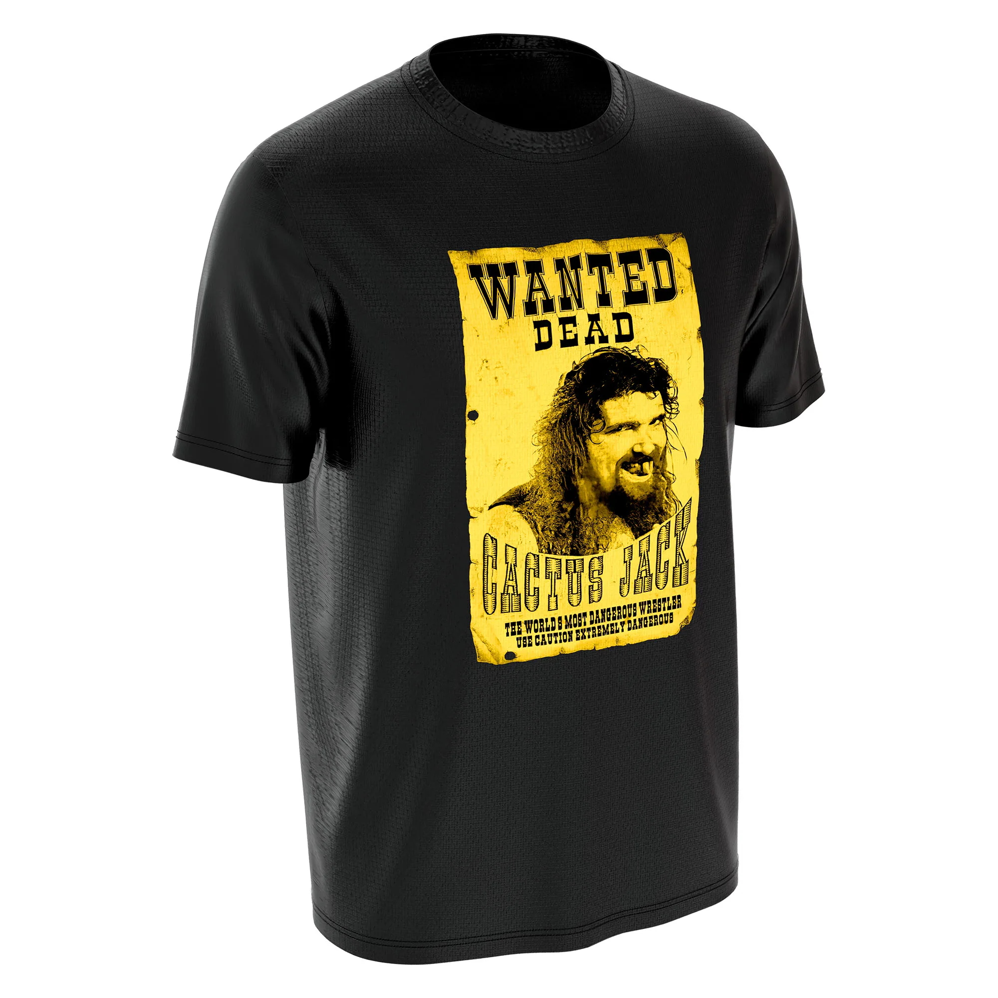 Cactus Jack Wrestling Tee | Wanted Poster for pro wrestling fans, collectors, and live-event wear shown in an additional product photo.