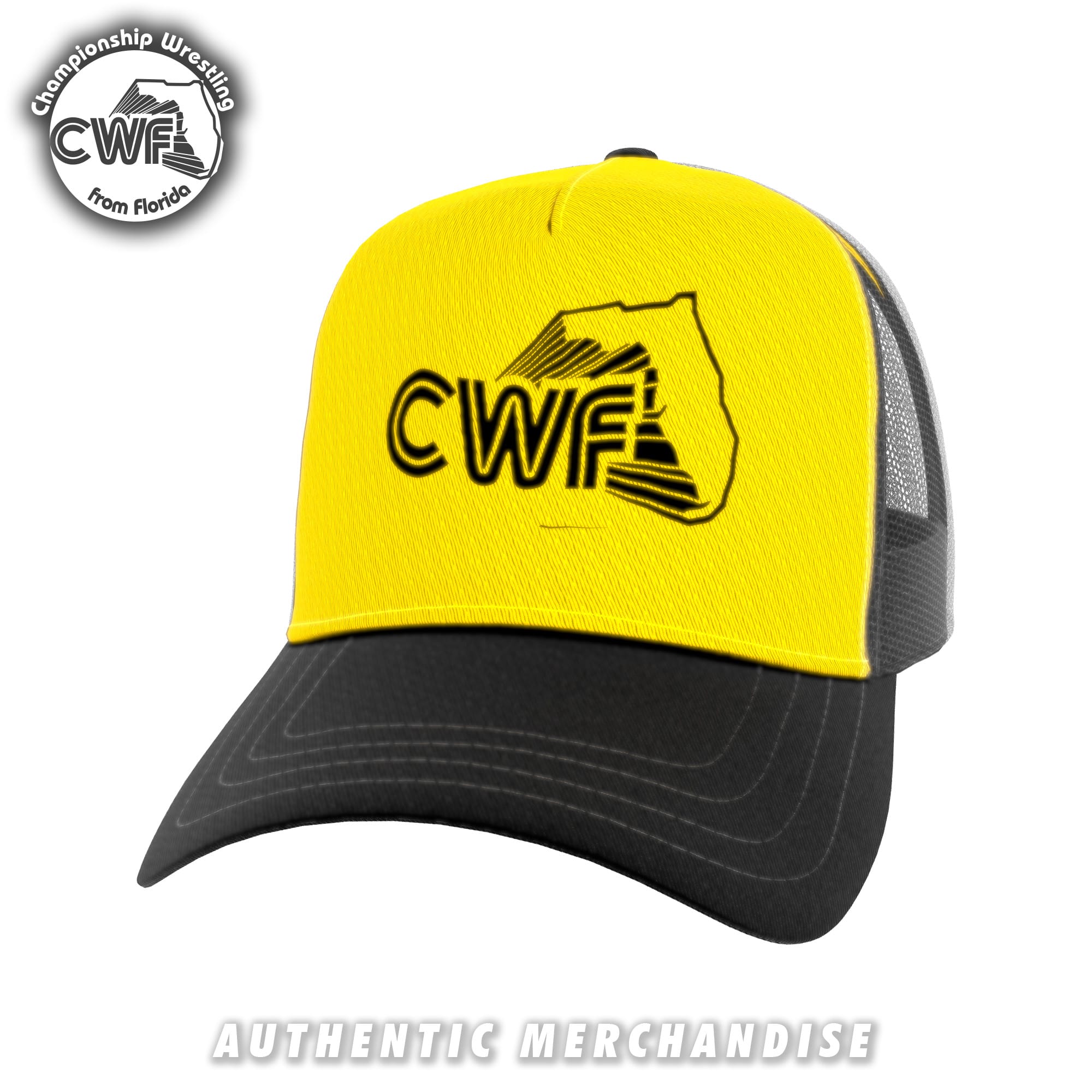 Championship Wrestling from Florida Wrestling Hat | Florida Territory for pro wrestling fans, collectors, and live-event wear. shown in an additional product photo.