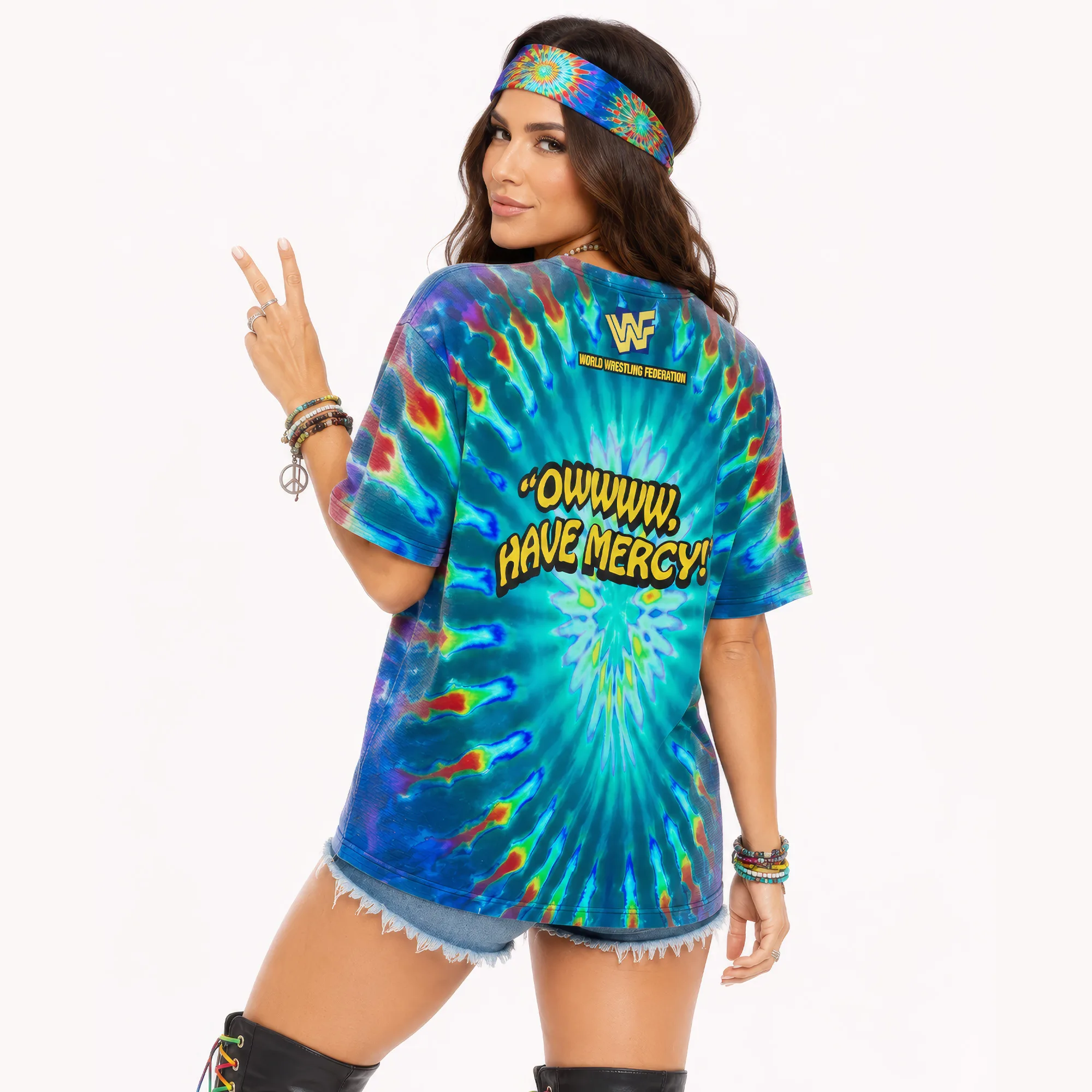 the Dude Love Wrestling Tee featuring Mick Foley, Dude Love, and retro WWF character nostalgia for pro wrestling fans, collectors, and live-event wear. shown in an additional product photo.