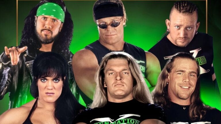 D-Generation X history article covering the formation of DX, Shawn Michaels, Triple H, Chyna, New Age Outlaws, X-Pac, and Attitude Era wrestling
