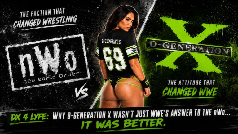 Mara breaks down how D-Generation X became WWE’s answer to WCW’s nWo in this DX 4 Lyfe Attitude Era cover image for WrestlingTees.net.