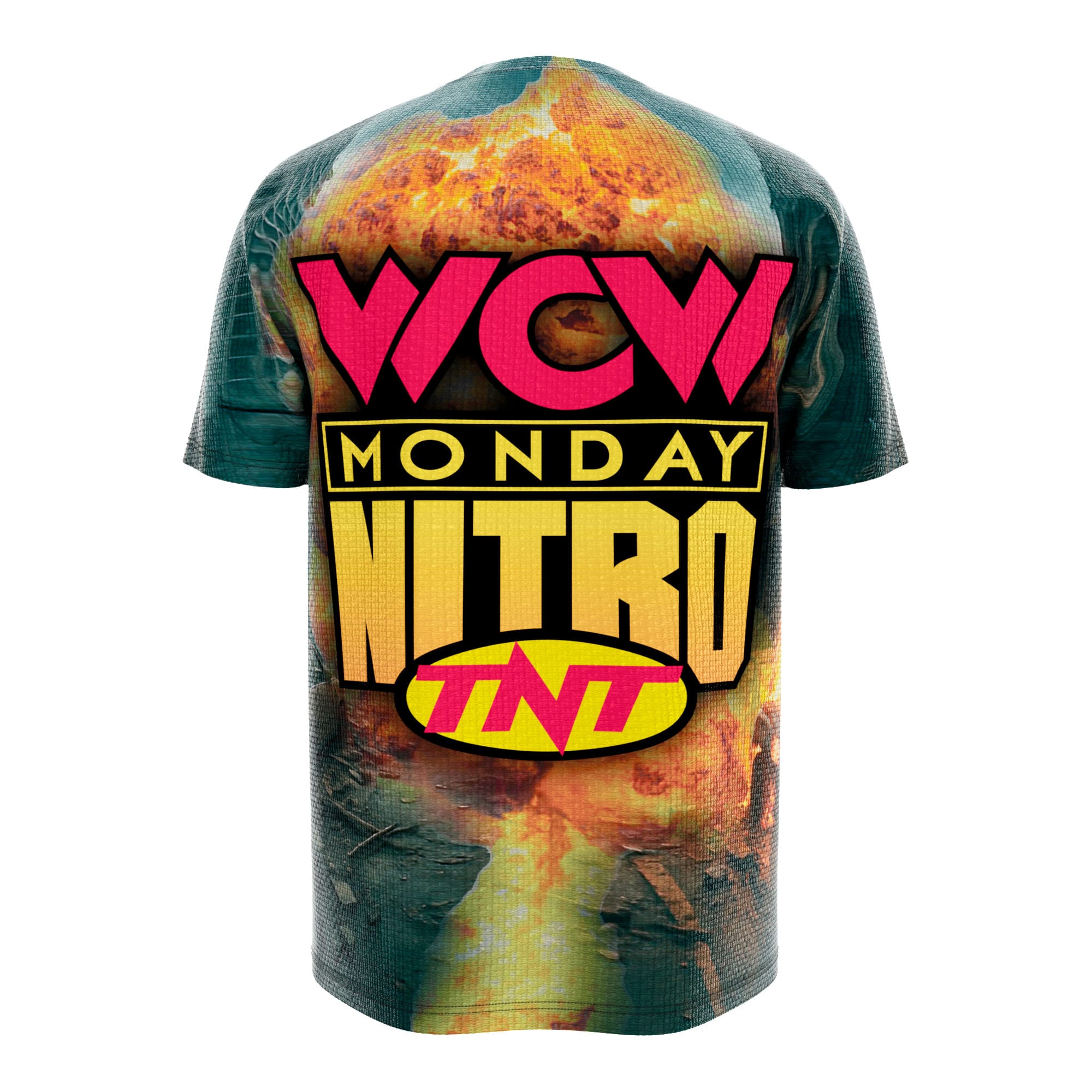 Back of WCW versus nWo throwback wrestling tee